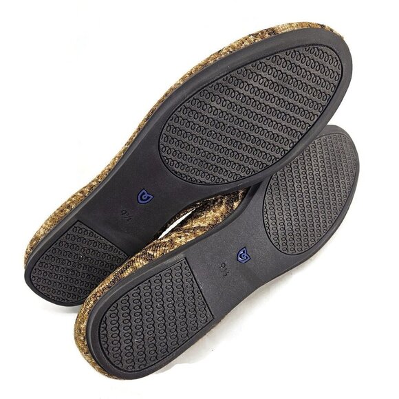 New Rothy's Bronze Python Loafer Womens 9.5 Flats Metallic Snake Print Rothys - Picture 7 of 9